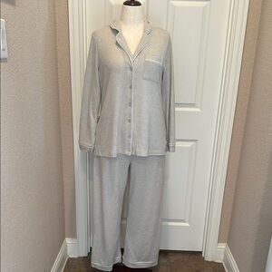 Haven Well Within Marled Knit Gray Pajama Loungewear Set L